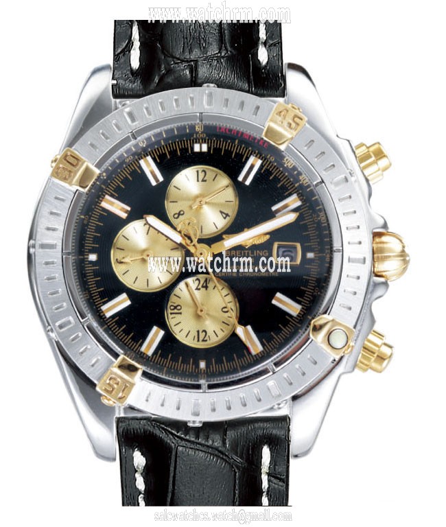 Breitling Chronomat Cockpit B1335812/B974-1LT 39mm Black Crocodile Leather Strap Black Dial Watch