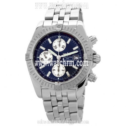 Breitling Chronomat Evolution Blue Dial Chronograph Automatic Stainless Steel Men's Watch A1335611-C645