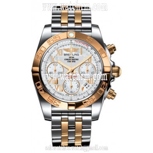 Breitling Chronomat Mother of Pearl Dial Stainless Steel and 18K Rose Gold Men's Watch CB014012-A748TT