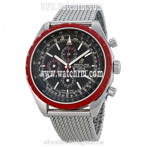 Breitling Chrono-matic Navitimer Black Dial Chronograph Stainless Steel Men's Watch A1936003-BA94SS