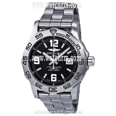 Breitling Colt 44 Black Dial Stainless Steel Men's Watch A7438710-BB50SS