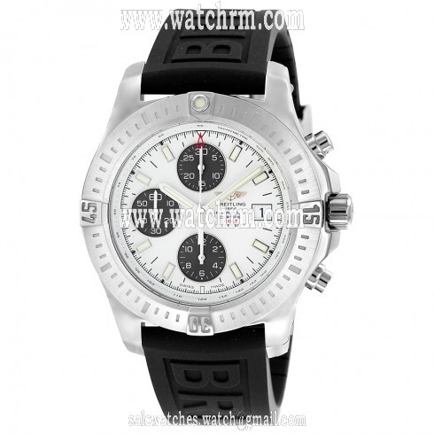 Breitling Colt Automatic Chronograph Stratus Silver Dial Black Rubber Men's Watch A1338811-G804BKPD3