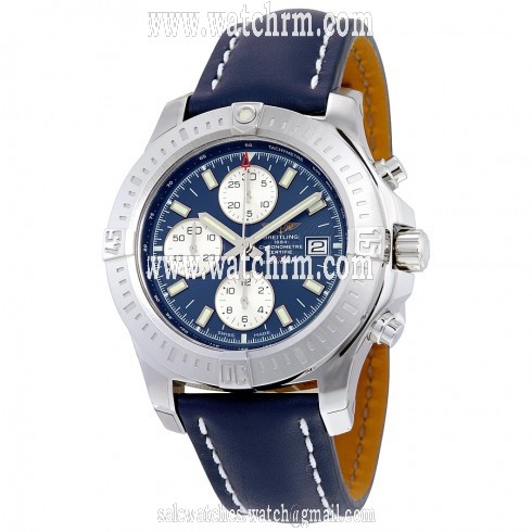 Breitling Colt Chronograph Automatic Blue Dial Blue Leather Men's Watch A1338811-C914BLLD