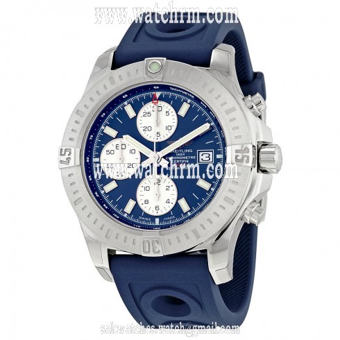 Breitling Colt Chronograph Automatic Blue Dial Blue Rubber Men's Watch A1338811-C914BLORT