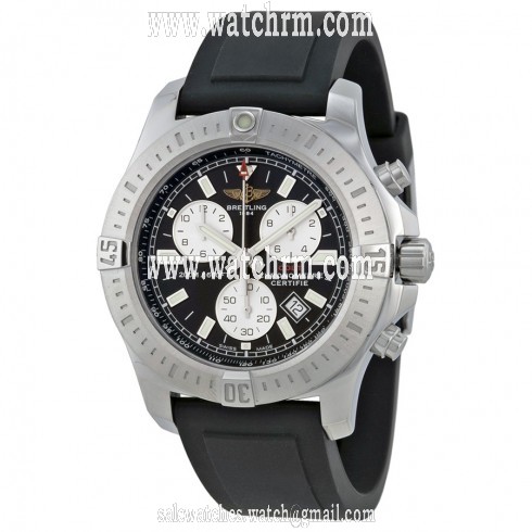 Breitling Colt Chronograph Black Dial Black Rubber Men's Watch A7338811-BD43