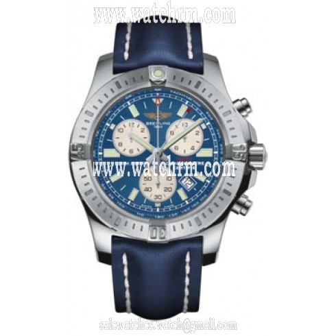 Breitling Colt Chronograph Blue Leather Quartz Ment Watch A7338811-C905BLLT