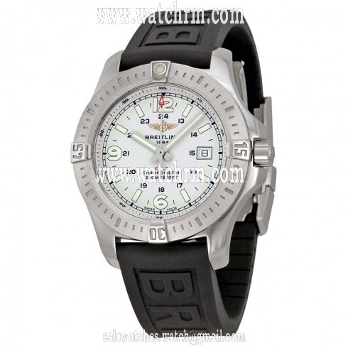 Breitling Colt Stratus Silver Dial Black Rubber Men's Watch A7438811-G792BKPD3