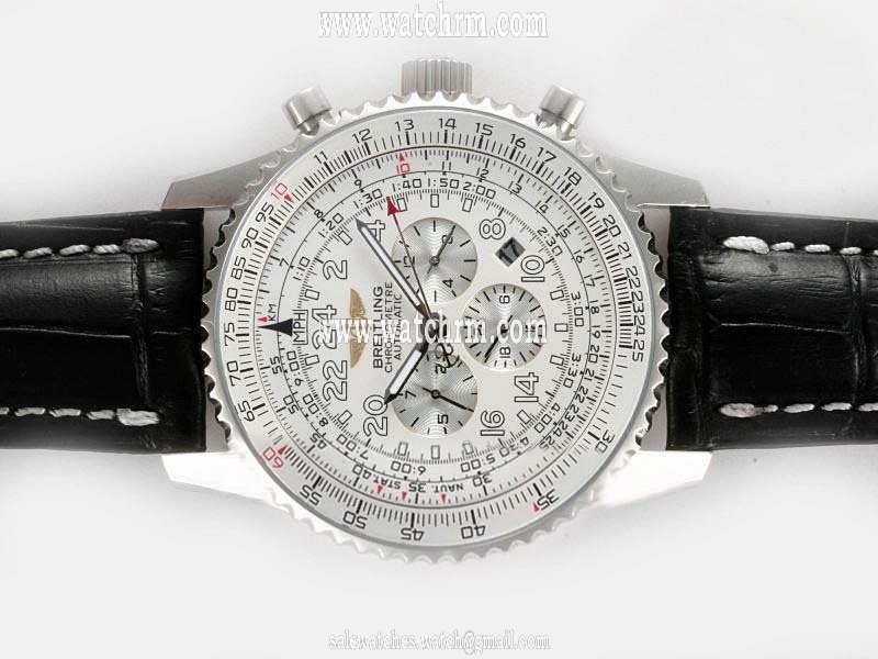 Breitling Cosmonaute Chronograph D2232212/G527 Round Stainless Steel Case White Dial Watch