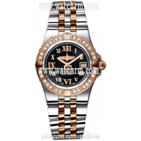 Breitling Galactic 30 Black Dial Steel and 18kt Rose Gold Ladies Watch C71340LA-B952TT