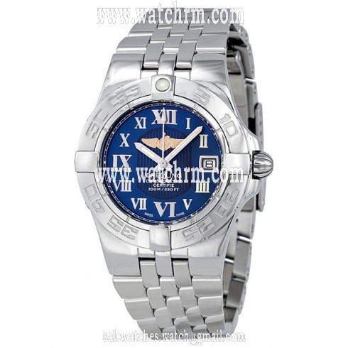Breitling Galactic 30 Blue Dial Stainless Steel Ladies Watch A71340L2-C778SS