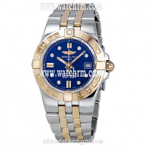 Breitling Galactic 30 Diamond Blue Dial Ladies Watch C71340L2-C816TT