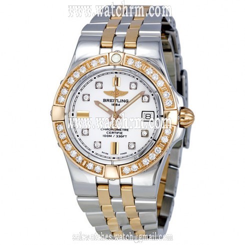 Breitling Galactic 30 Diamond White Dial Ladies Watch C71340LA-A715TT