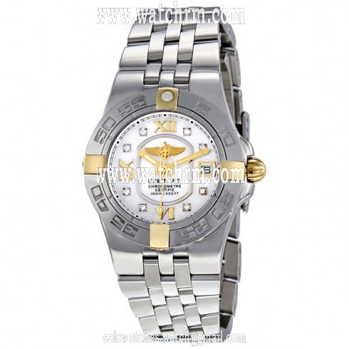 Breitling Galactic 30 Mother Of Pearl Diamond Dial Ladies Watch B1340L2-A680SS