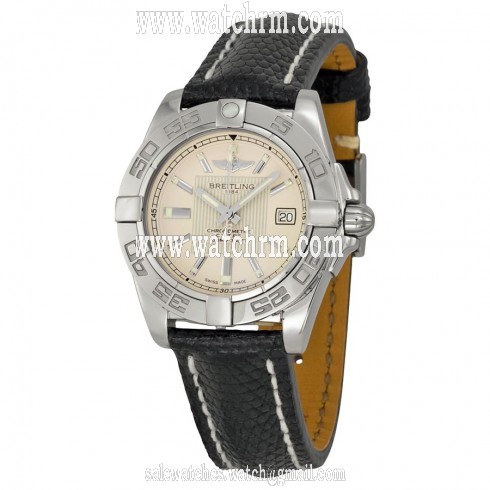 Breitling Galactic 32 Silver Dial Black Lizard Leather Ladies Watch A71356L2-G702BKZT