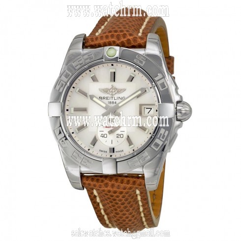 Breitling Galactic 36 Automatic  Mother of Pearl Dial Brown Lizard Leather Unisex Watch A3733012-A716BRZT