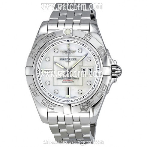 Breitling Galactic 41 Automatic Diamond Mother of Pearl Men's Watch A49350L2-A702SS