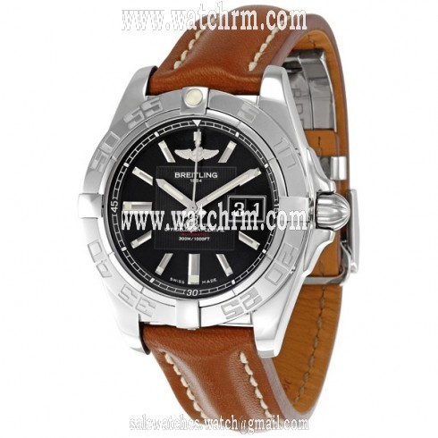 Breitling Galactic 41 Black Dial  Mens Watch A49350L2-BA07BRLD
