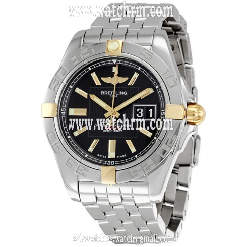 Breitling Galactic 41 Black Dial Stainless Steel Men's Watch B49350L2-BA08SS