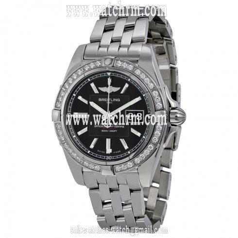 Breitling Galactic 41 Diamond Automatic Black Dial Men's Watch A49350LA-BA07