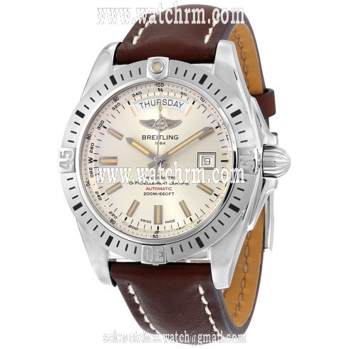 Breitling Galactic 44 Brown Leather Men's Watch A45320B9-G797BRLT