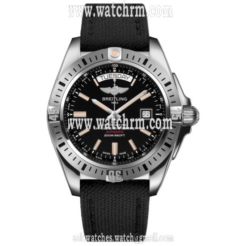 Breitling Galactic Black Dial Black Fabric Automatic Men's Watch A45320B9-BD42BKFS