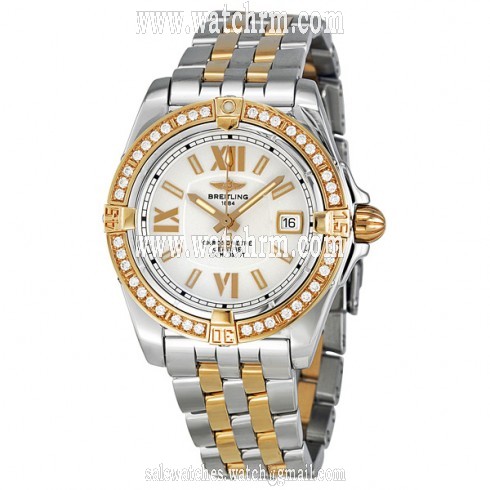 Breitling Lady Cockpit Diamond Rose Gold and Stainless Steel Ladies Watch C7135653-G650TT