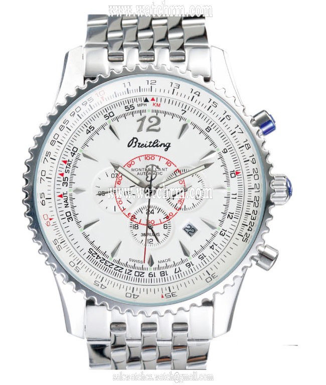 Breitling Montbrillant A4137012/g634-SS Round Automatic White Dial Watch