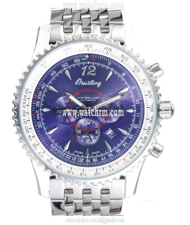 Breitling Montbrillant A4137012/Q546-SS Round Purple Dial Automatic Watch