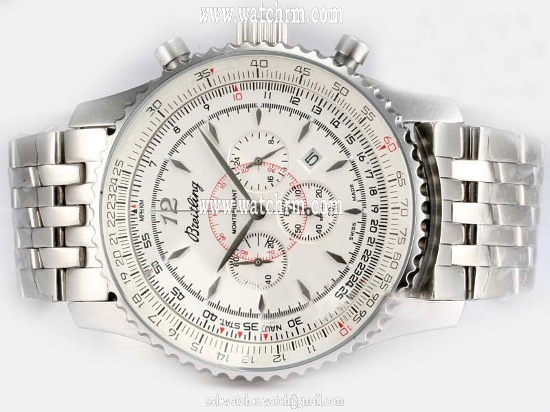 Breitling Montbrillant AB013112 Automatic White Dial Round Watch
