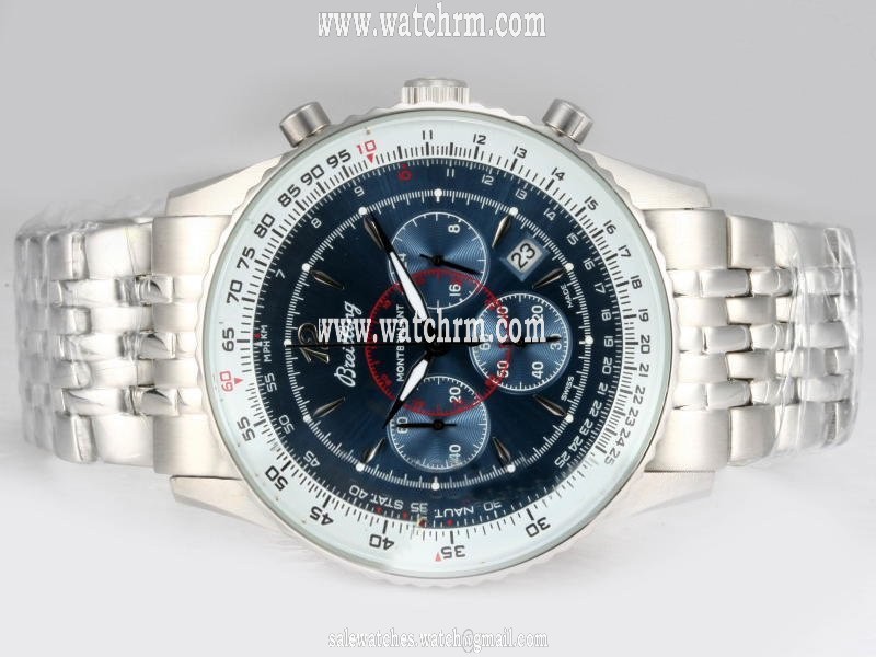 Breitling Montbrillant Steel Round Quartz Chronograph Mens Watch