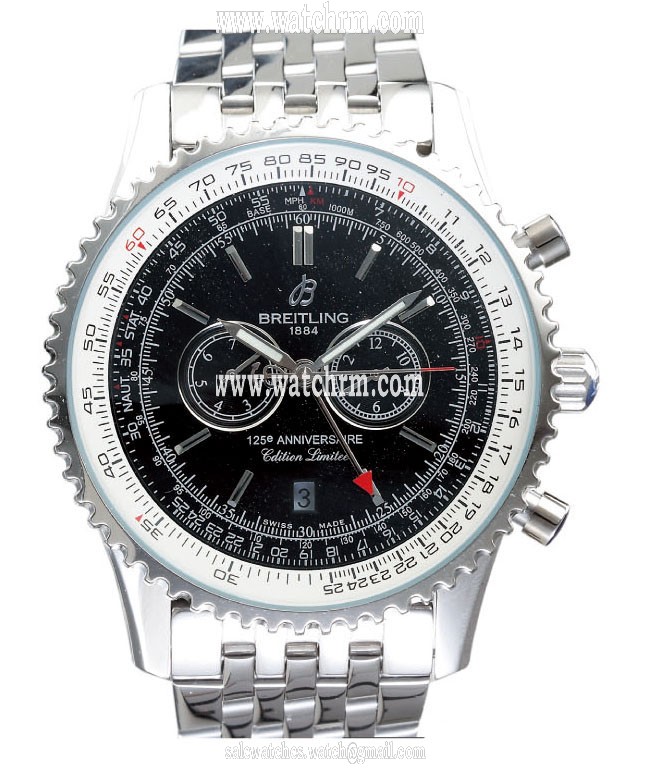 Breitling Navitimer 125e Anniversaire Steel Automatic 43mm Black Dial Watch