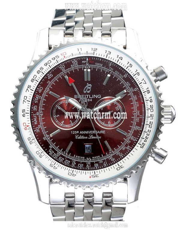Breitling Navitimer 125e Anniversaire Steel Round Silver Stainless Steel Strap Mens Watch