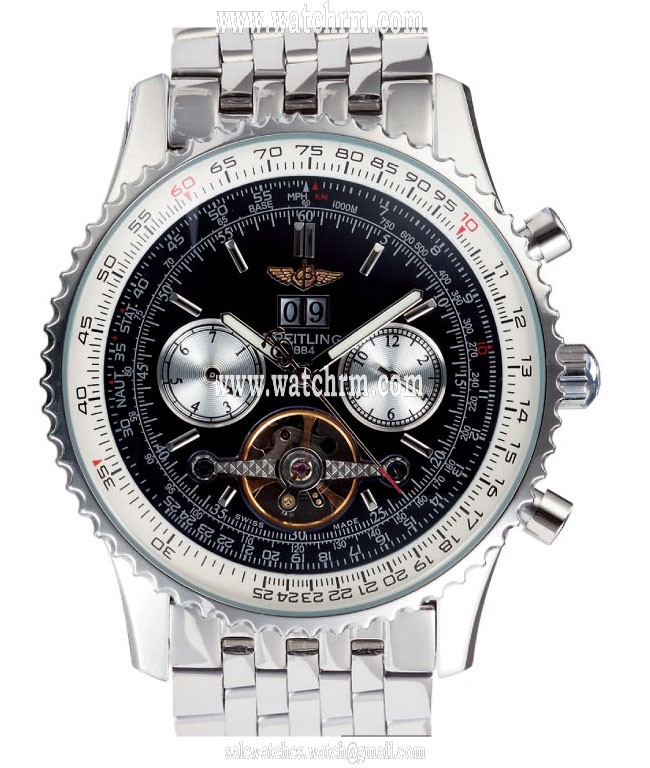 Breitling Navitimer A2432212/B726 Black Dial Stainless Steel Bezel Tourbillon Watch