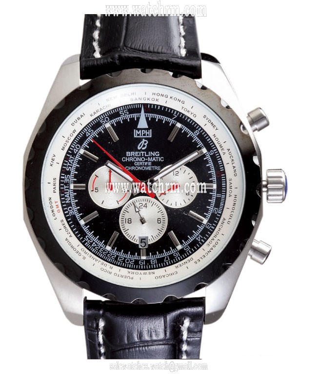 Breitling Navitimer Chrono-Matic 49 Steel Stainless Steel Case Round Black Dial Watch