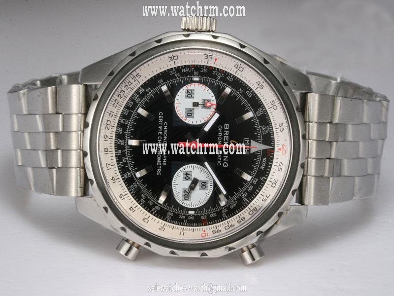 Breitling Navitimer Chrono-Matic A41360 Mens Stainless Steel Bezel Watch