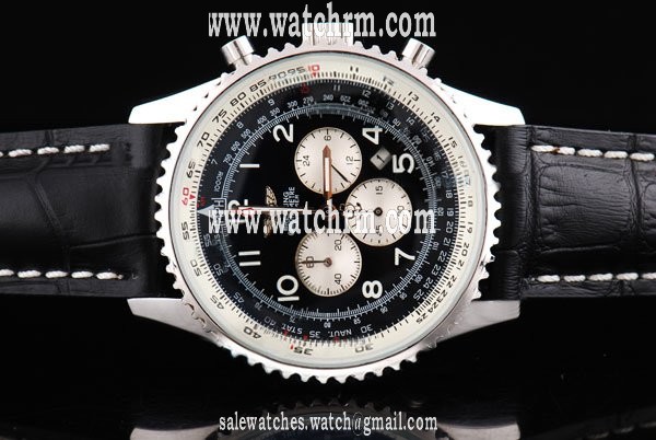 Breitling Navitimer Chronograph A13022-13 Quartz Round Black Dial Watch
