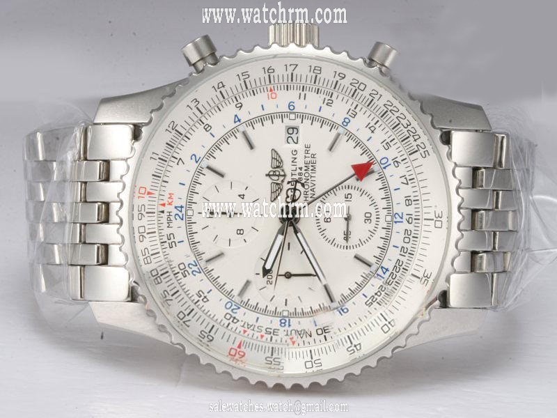 Breitling Navitimer Chronograph A24322 Automatic White Dial Stainless Steel Bezel Watch