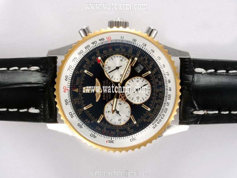 Breitling Navitimer Chronograph R1436002-B923-760P Black Dial Black Ostrich Leather Strap 42mm Watch