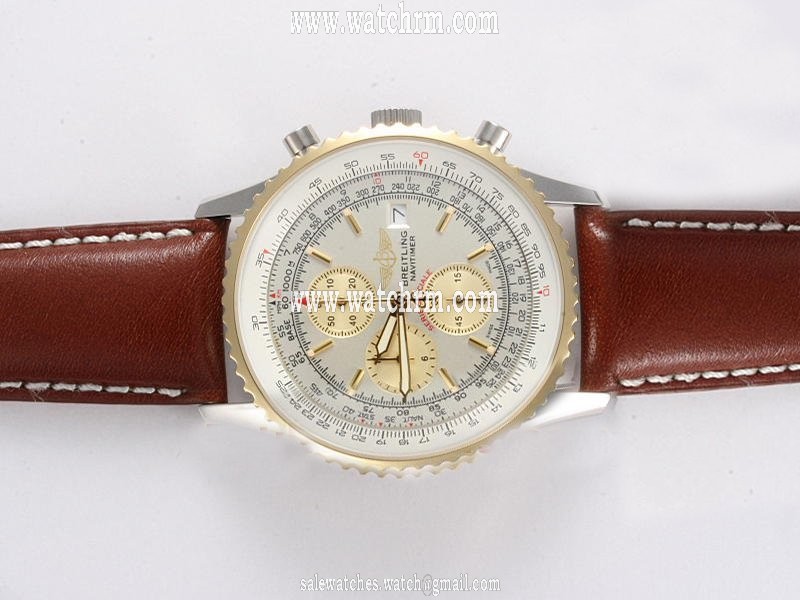 Breitling Navitimer Chronograph Red Gold 42mm 18K Gold Case Grey Dial Watch