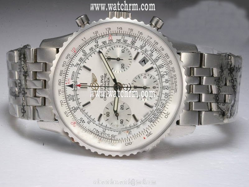 Breitling Navitimer Chronograph Steel 4 White Dial Automatic Round Watch