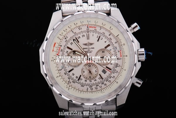 Breitling Navitimer Chronograph Steel 4 White Dial Round Stainless Steel Case Watch