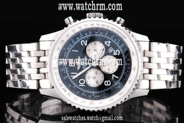 Breitling Navitimer Chronograph Steel Round Stainless Steel Case Blue Dial Watch