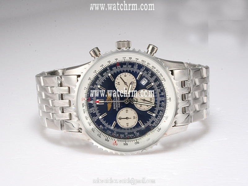 Breitling Navitimer Chronograph Steel Silver Stainless Steel Strap Mens Stainless Steel Bezel Watch