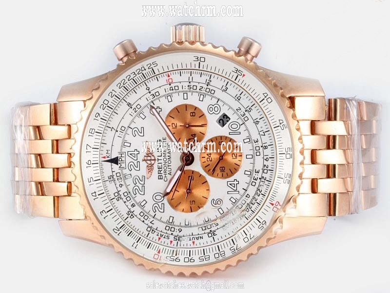 Breitling Navitimer Cosmonaute A22322 46mm Rose Gold Case Watch