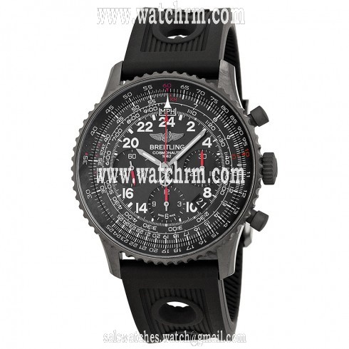 Breitling Navitimer Cosmonaute Black Dial Black Rubber Men's Watch MB0210B6-BC79BKOR