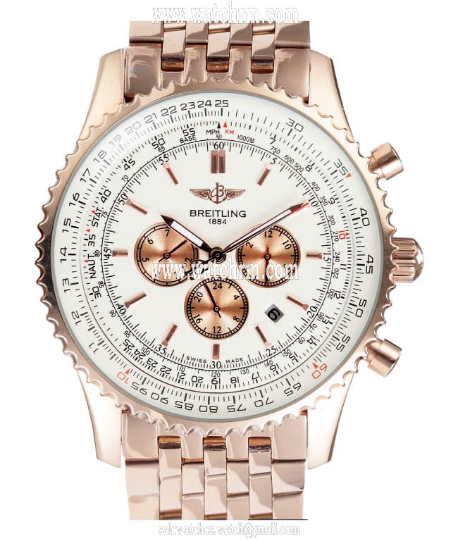 Breitling Navitimer D2332212/g534-2LT Rose Gold Rose Gold Strap White Dial Watch