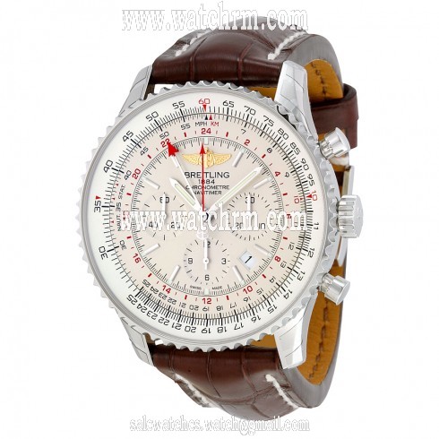 Breitling Navitimer GMT Silver Dial Automatic Men's Watch AB044121-G783BRCT