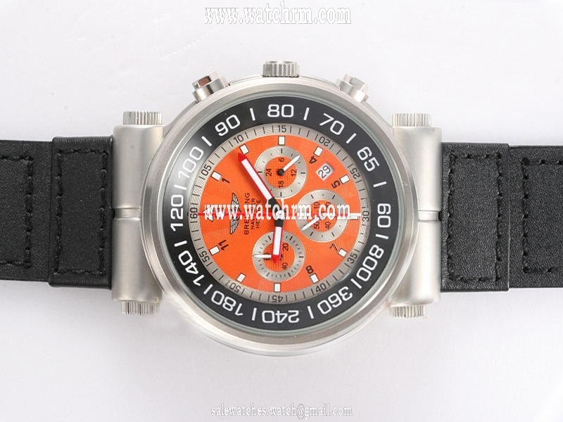 Breitling Navitimer Heritage A13370 Round Orange Dial Quartz Chronograph Watch