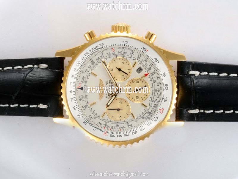 Breitling Navitimer Heritage Yellow Gold Automatic Round White Dial Watch