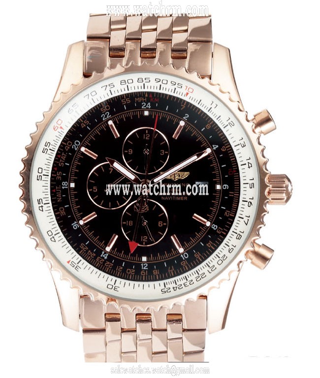 Breitling Navitimer World A24322 Round Mens Rose Gold Case Watch